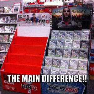 Main difference between FIFA 13 and PES